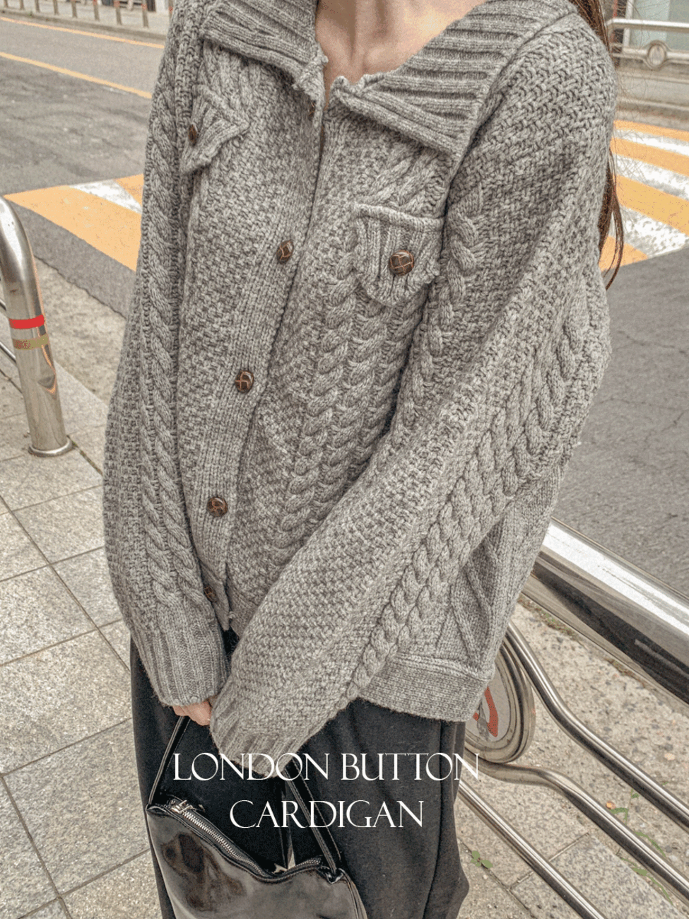 에토 런던 버튼 가디건 - 3color